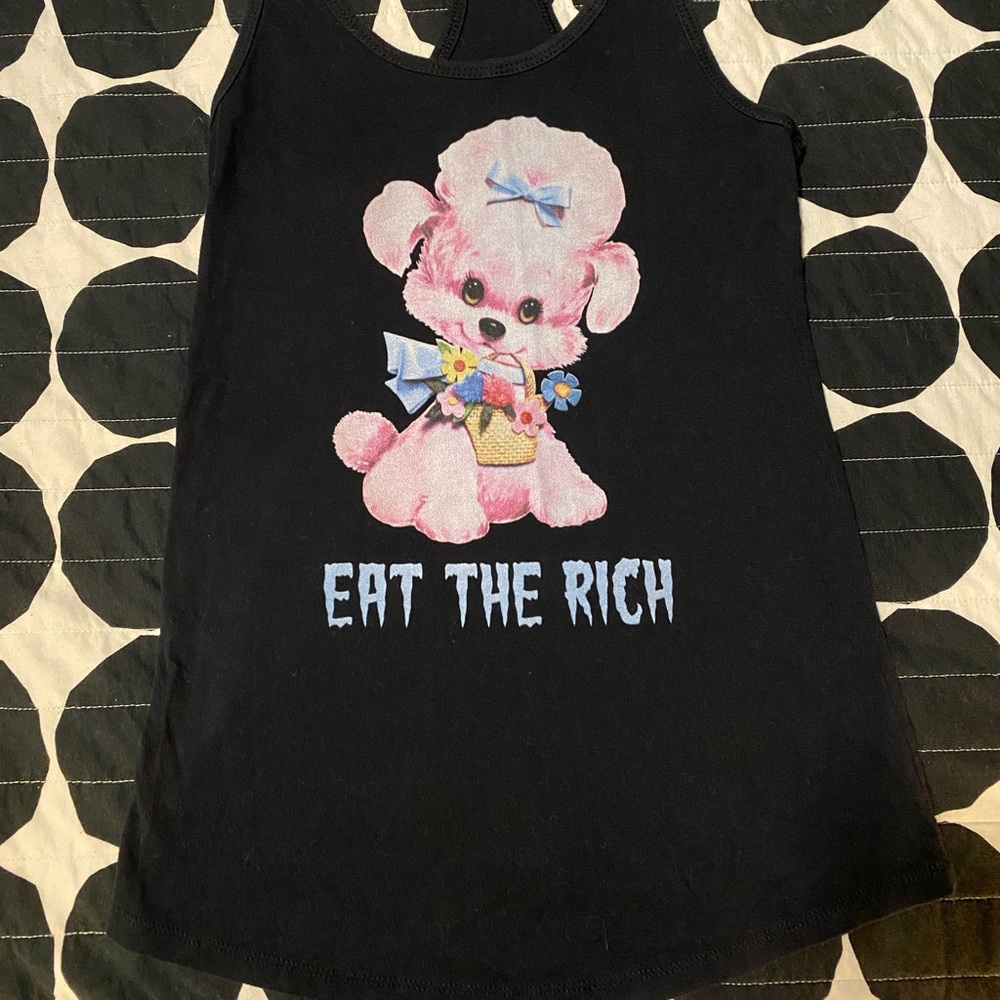 Eat the Rich spooky poodle racerback tank